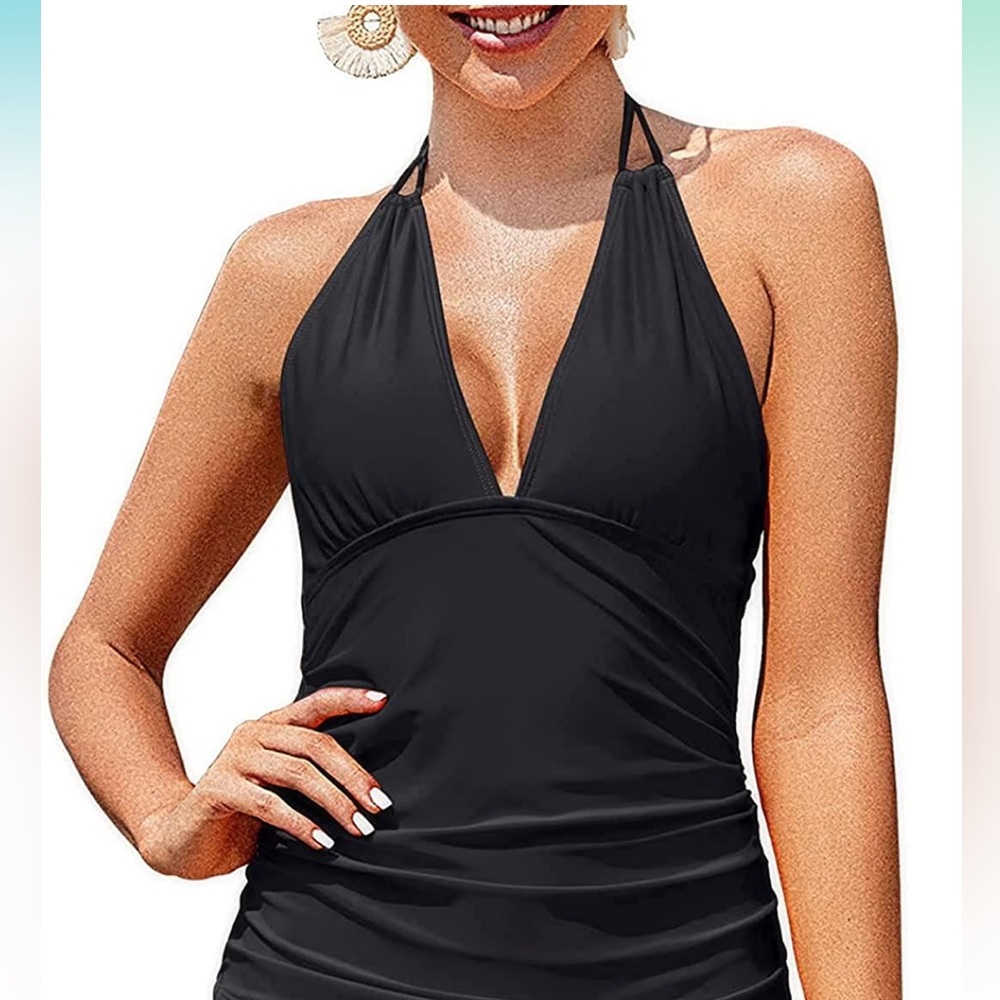 NWT Yonique tankini halter swim‎ top